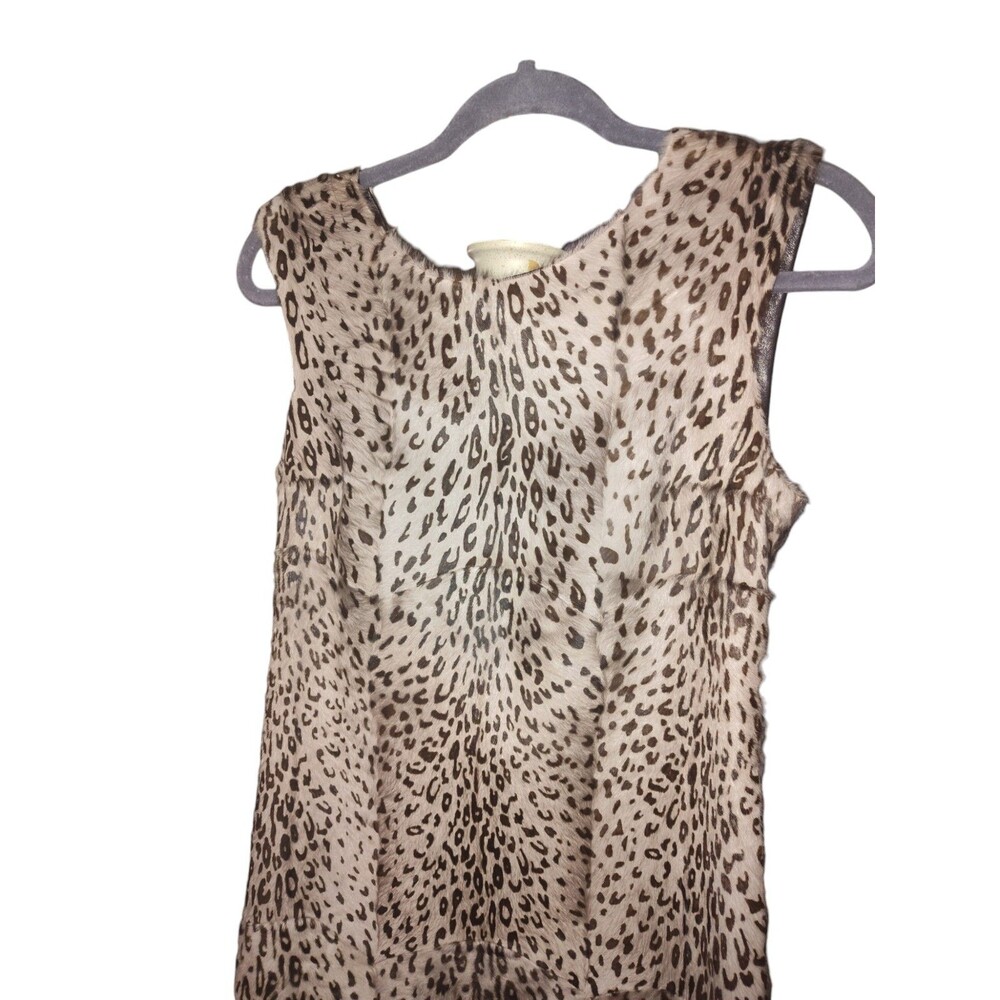 DROMe Leopard Print Fur and Leather Sheath Dress Size Small    31